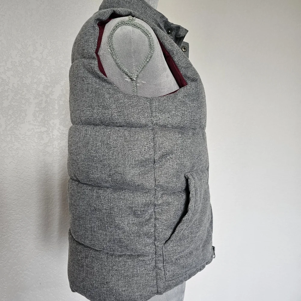 Old Navy Boys/Girls Quilted Gray Puffer Vest Flannel Look Sz L 5 Pockets…